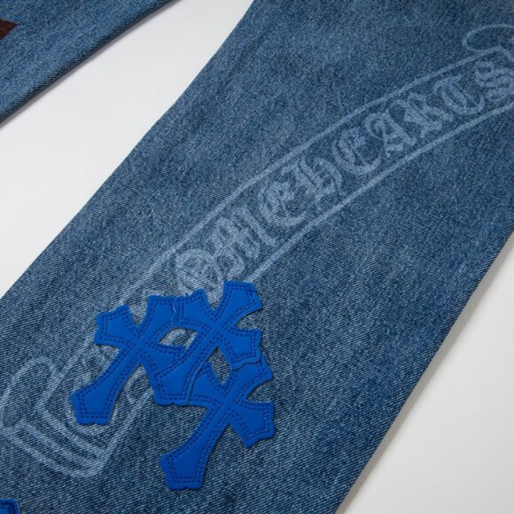 Chrome Hearts Classic Leather Label Cross Denim Pants - Picture 4 of 9